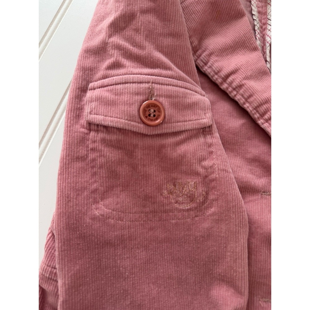 Y2K Roxy Pink Corduroy Blazer Jacket Women's Large 3 Button - Picture 5 of 10